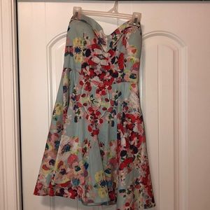 Strapless floral dress